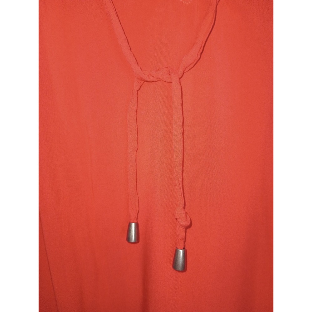 Splendid Orange Summer Dress Size Small Beach Drawstring Neckline Midi - Picture 11 of 12